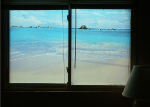 window overlooking ocean